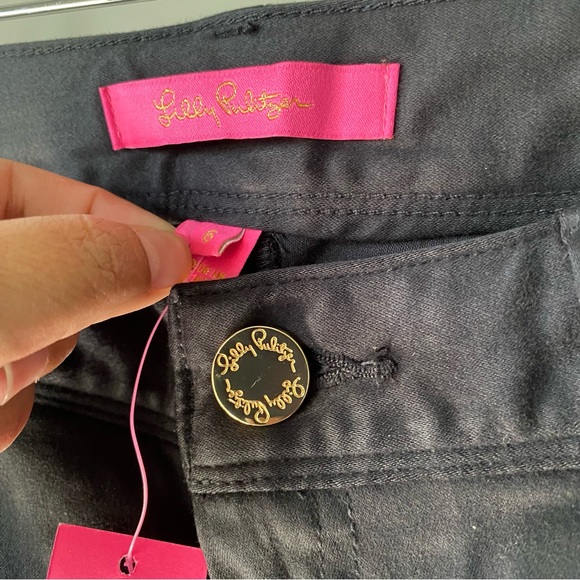 Lilly Pulitzer worth skinny low rise with side sequins pants in onyx size 6 NEW - Picture 4 of 8